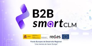 Logo del evento B2B smart CLM y de algunos de los organizadores.