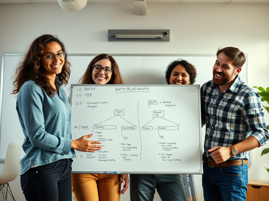 Un equipo de programadores entusiastas y guapos.